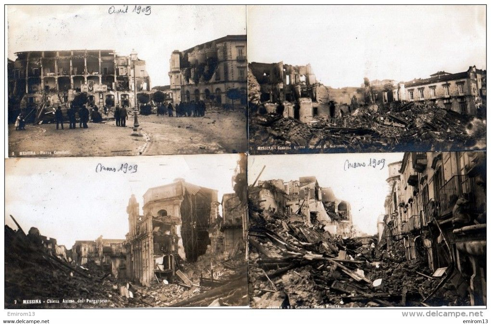 Sicilia Messina Catastrophe De MESSINA Tremblement De Terre 13 CARTES 28 Decembre 1908 - Messina