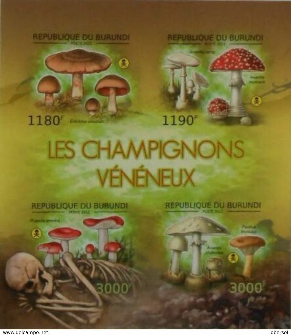 Burundi 2012 Mushrooms Poisonous Imperforated Souvenir Sheet MNH - Ongebruikt