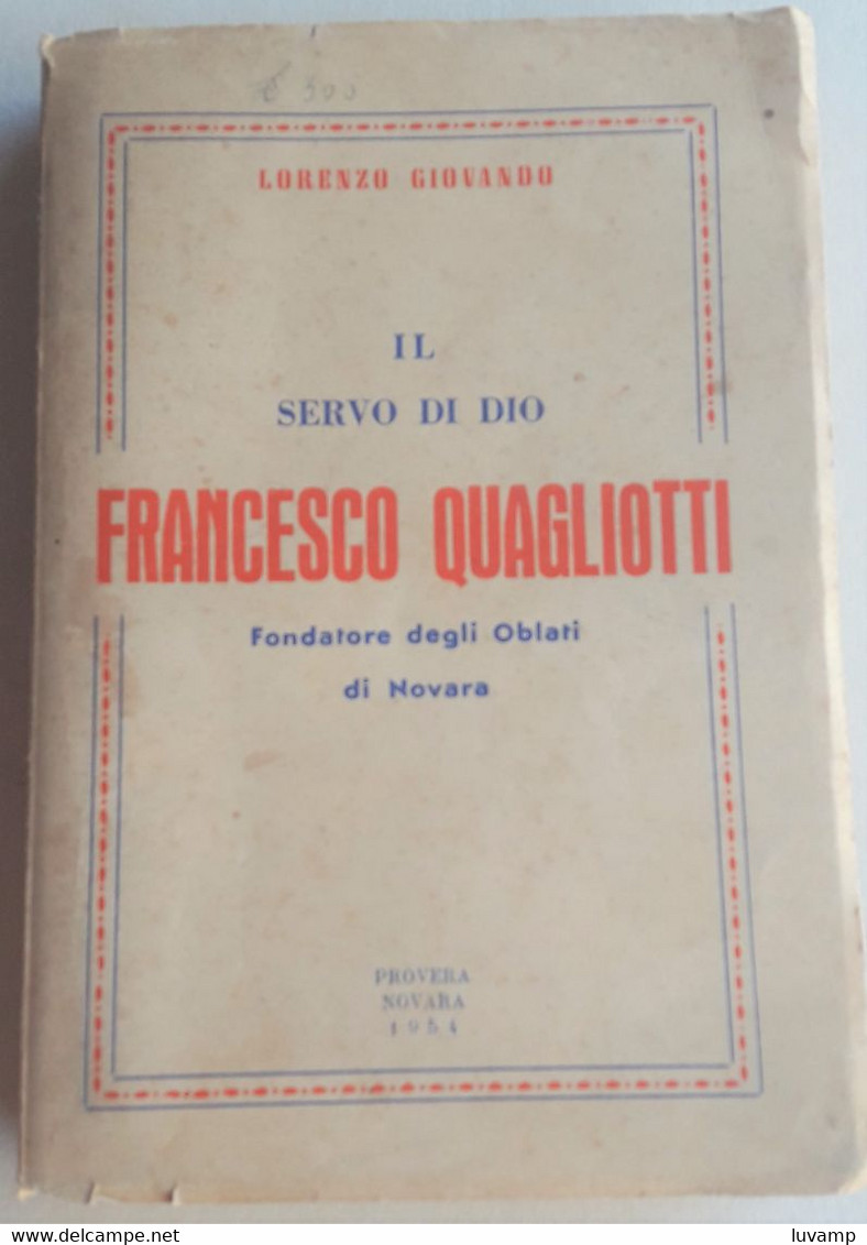 FRANCESCO QUAGLIOTTI- OBLATI DI NOVARA (CART 77 A) - Religione