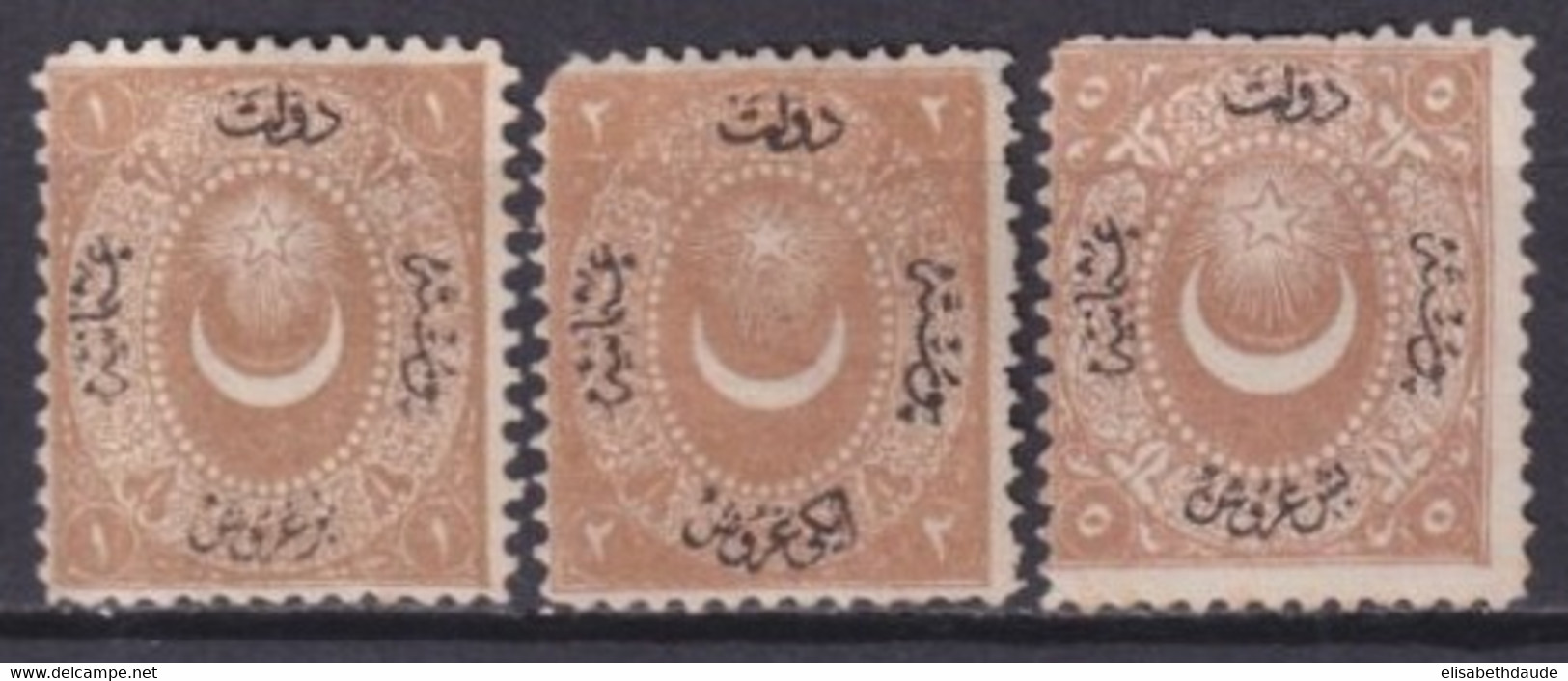 TURQUIE - 1867 - TAXE YVERT N°11/13 (*) NEUFS SANS GOMME - COTE = 95 EUR - Unused Stamps