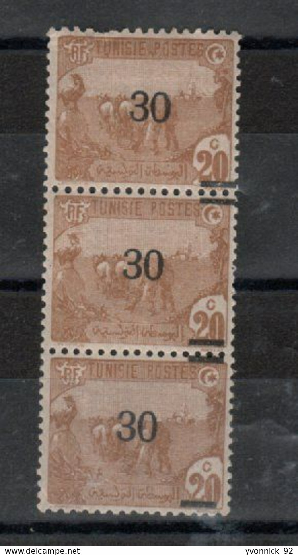 Algérie - (1925 )  1 Bande De 3timbres Barre Décalé_ N°111 B - Other & Unclassified