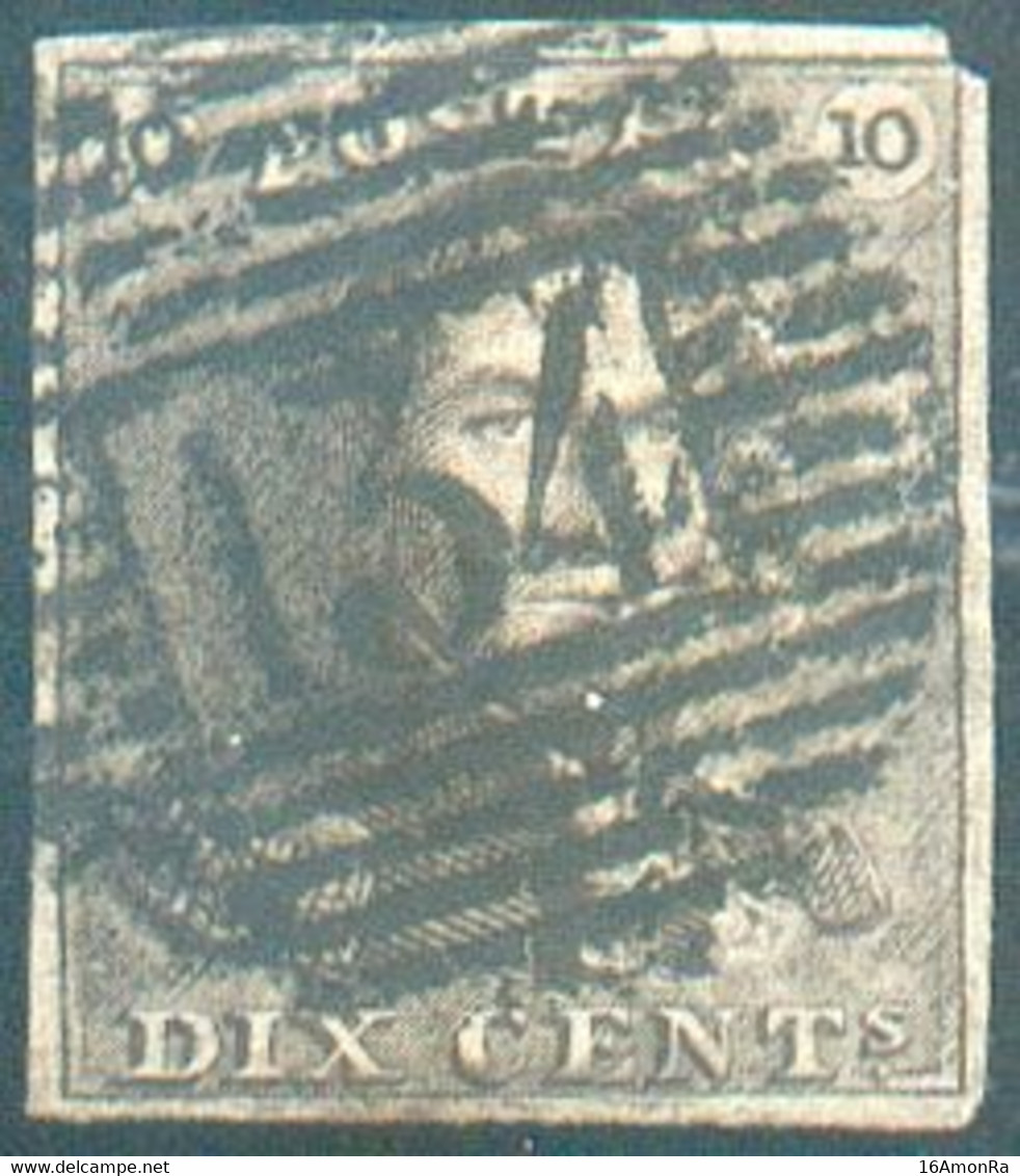 N°1 - Epaulette 10 Centimes Brune, Obl. P.134 ZELE Idéalement Apposée  - 19673 - 1849 Epauletten