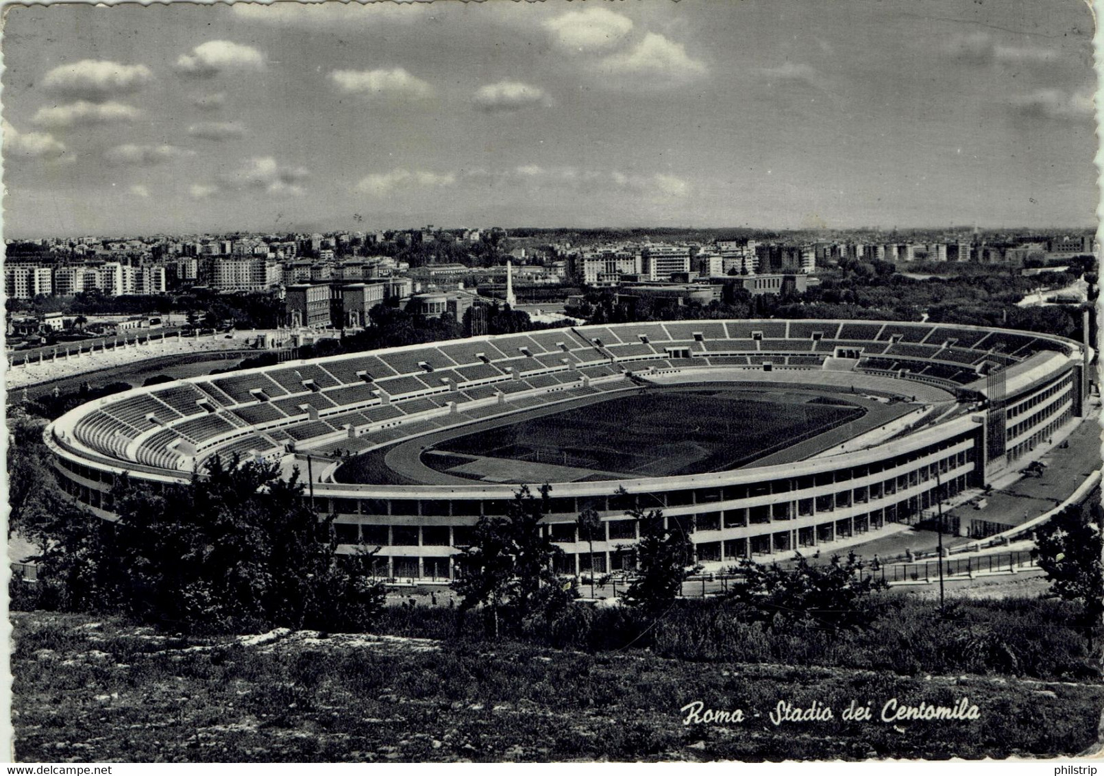 ROMA - Stadio Dei Centomila (Olimpico) - VIAGGIATA NEL 1955 - Rif. 1573 PI - Stadiums & Sporting Infrastructures