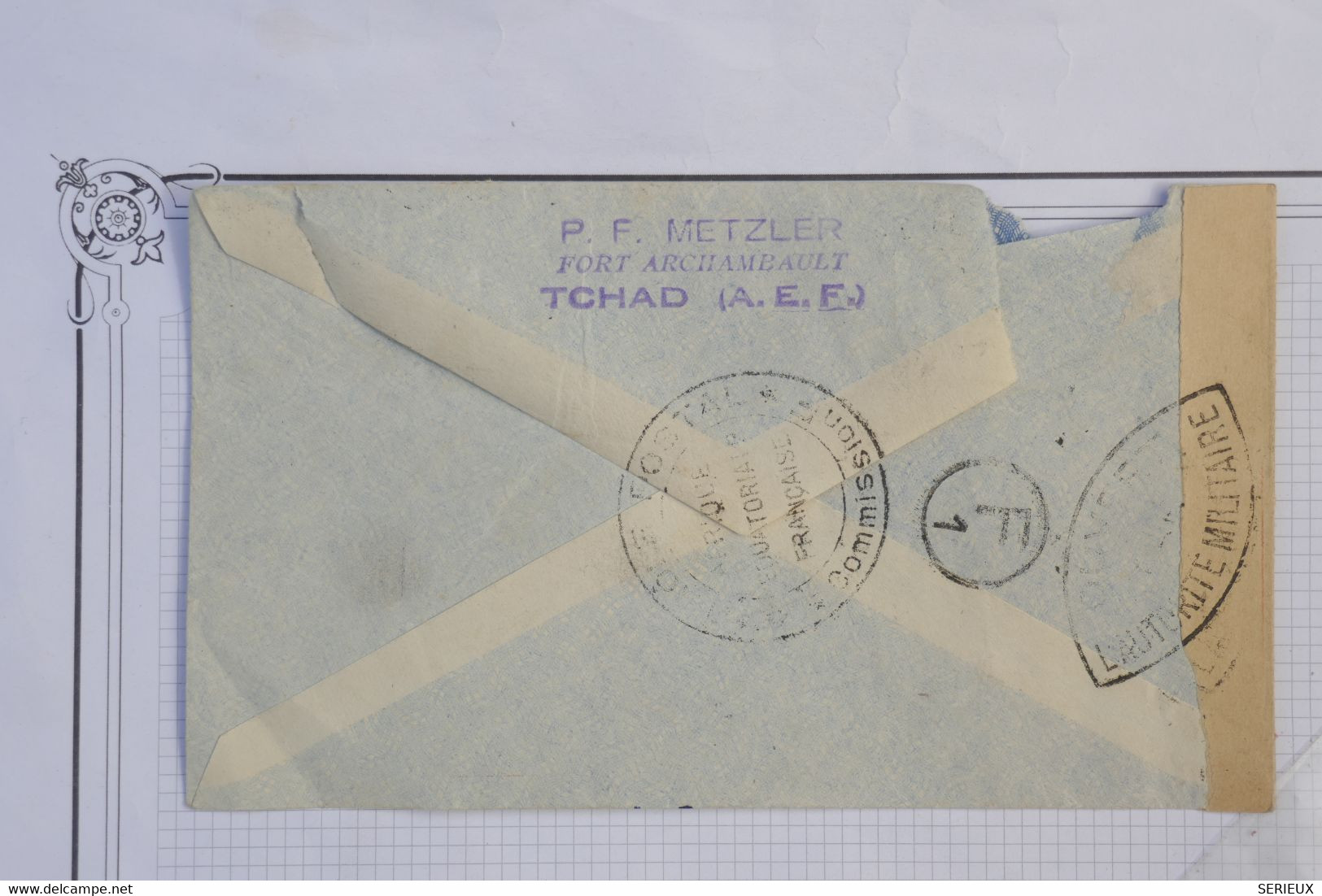 AZ8 AEF    BELLE LETTRE CENSUREE 1940 PORT ARCHAMBAULT  A  ALGER   ++++ AFFRANCH. PLAISANT - Covers & Documents