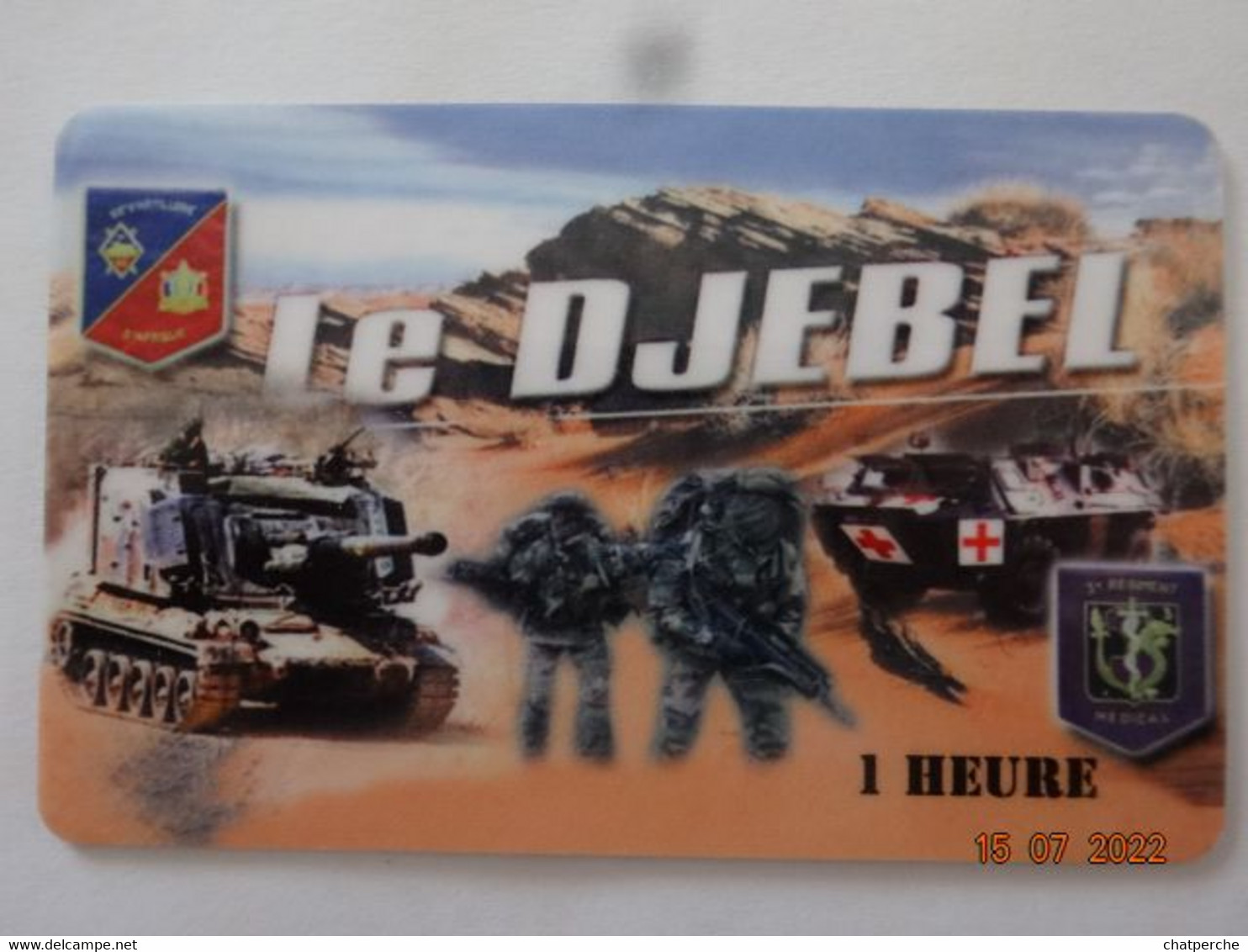 CARTE A USAGE MILITAIRE CARTE INTERNET  LE DJEBEL  1 HEURE PASSMAN -  Kaarten Voor Militair Gebruik