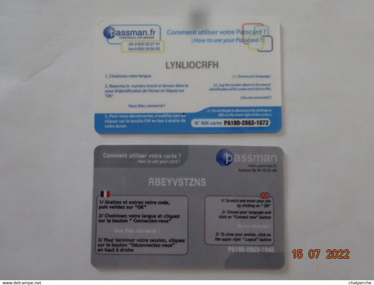 CARTE A USAGE MILITAIRE CARTE INTERNET  LE DJEBEL 3 HEURE PASSMAN LOT DE 2 CARTES VERSOS DIFFERENTS -  Schede Ad Uso Militare