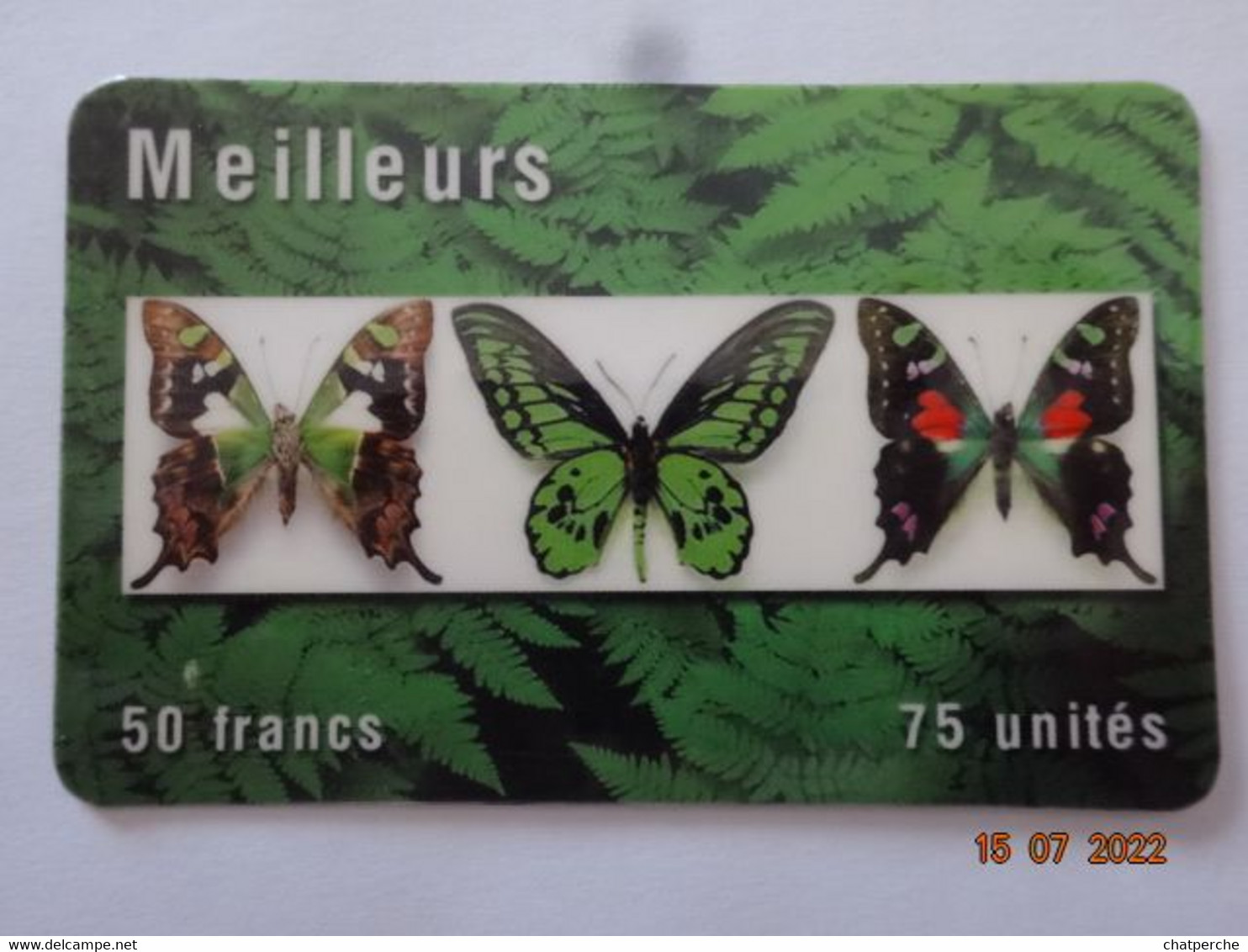 TELECARTE PREPAYEE  MEILLEURS PAPILLONS  50 FRANCS 75 UNITES - Biglietti FT