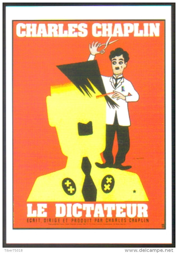 Carte Postale : Le Dictateur (Charles Chaplin - Cinéma Affiche Film) Illustration : Léo Kouper - Kouper