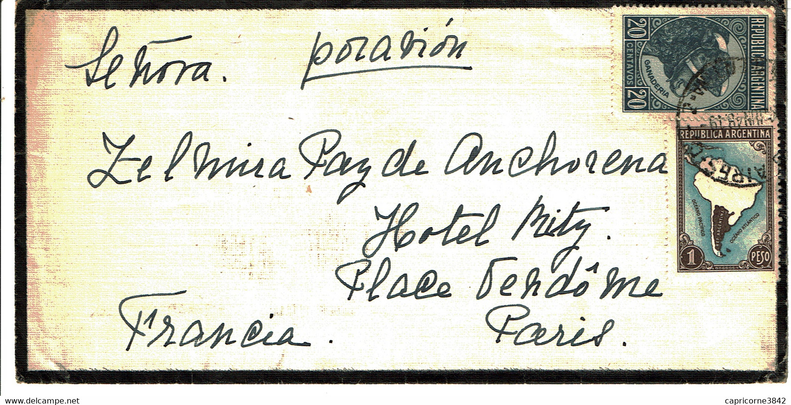 1948 - Lettre D'Argentine Pour Paris - Tp N° 424 + 454 - Briefe U. Dokumente