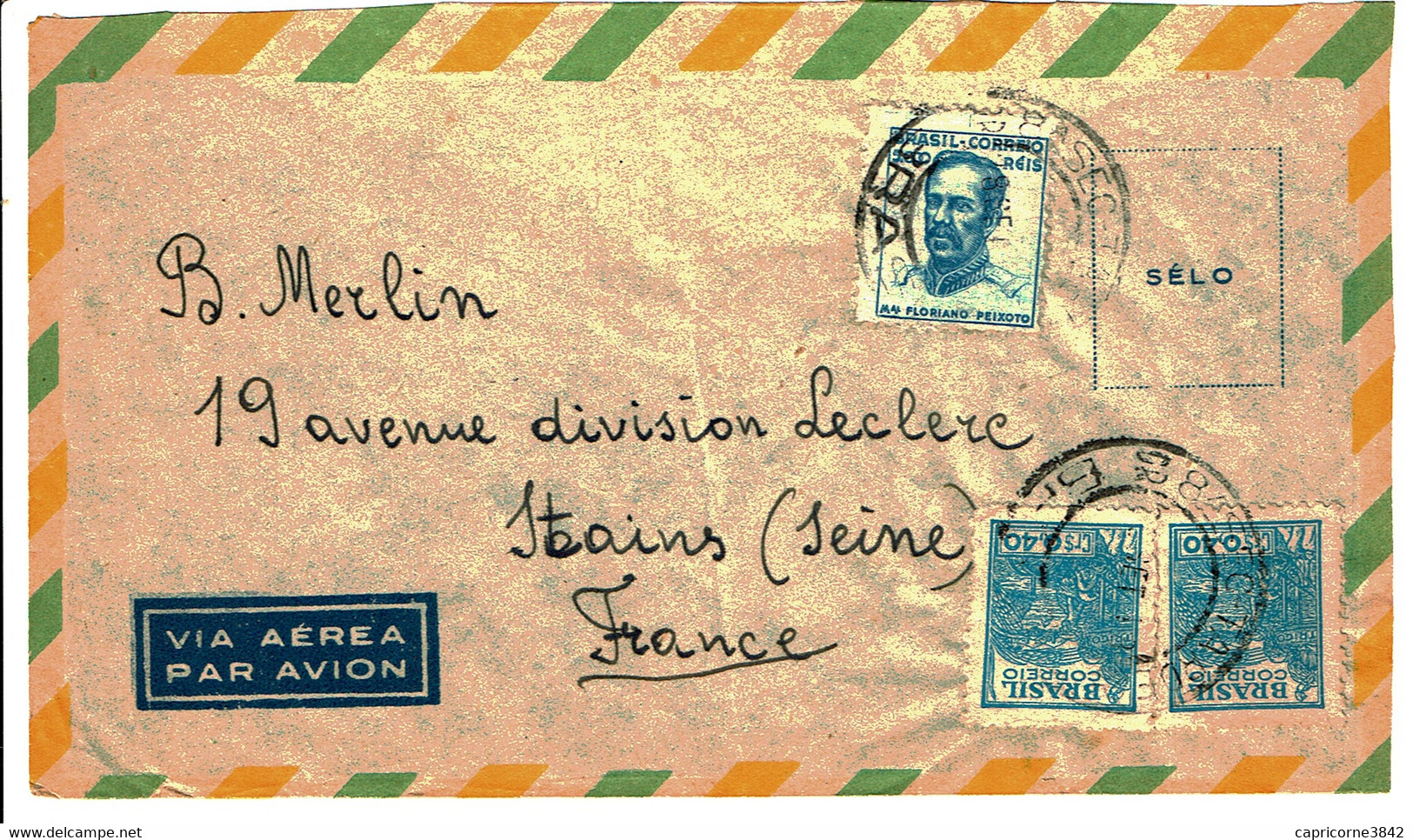 1941 - Lettre Du Brésil Pour La France - Tp N° 386 + 393 - Brieven En Documenten