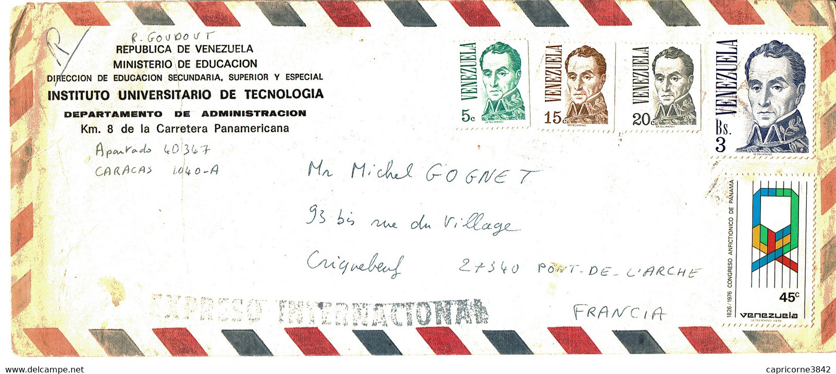 1981 - Lettre Du Venezuela Pour La France - Tp N° 968 - 970 - 971 - 979 - 991 - Venezuela