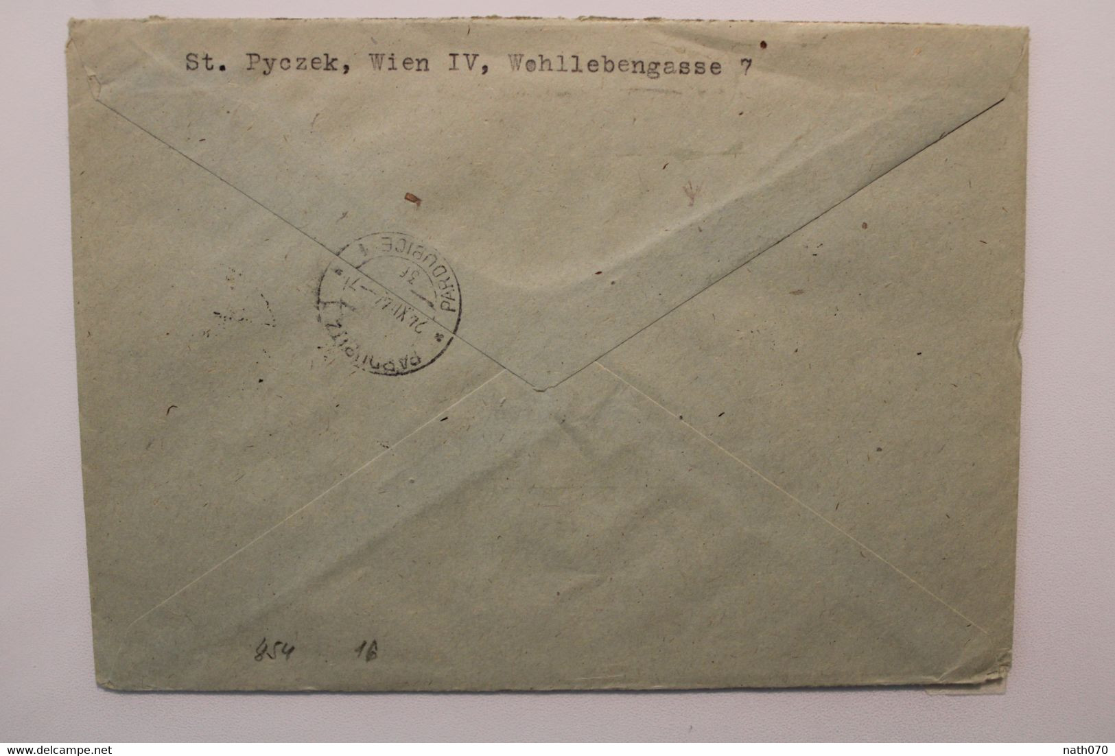 1944 Wien Pardubice Cover Dt Reich Wk2 Grossdeutsches Reich Einschreiben Pardubitz - Lettres & Documents