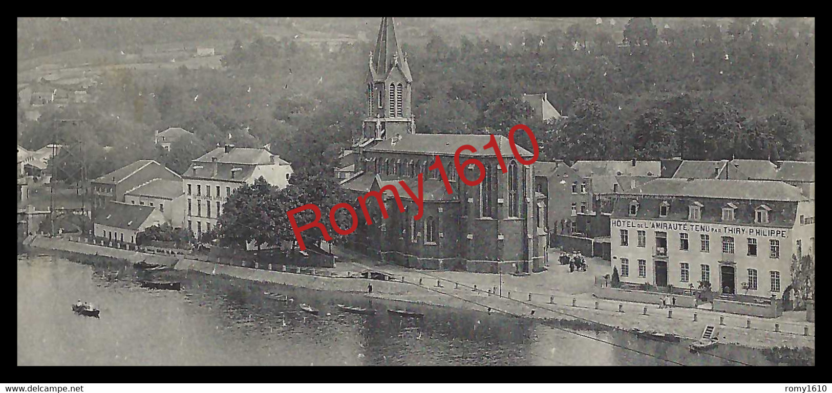 TILFF. Quai De L'Ourthe, Eglise, Hôtel De L'Amirauté, Animation.  Voyagée En 1906.  3 Scans. En Très Bon état. - Esneux