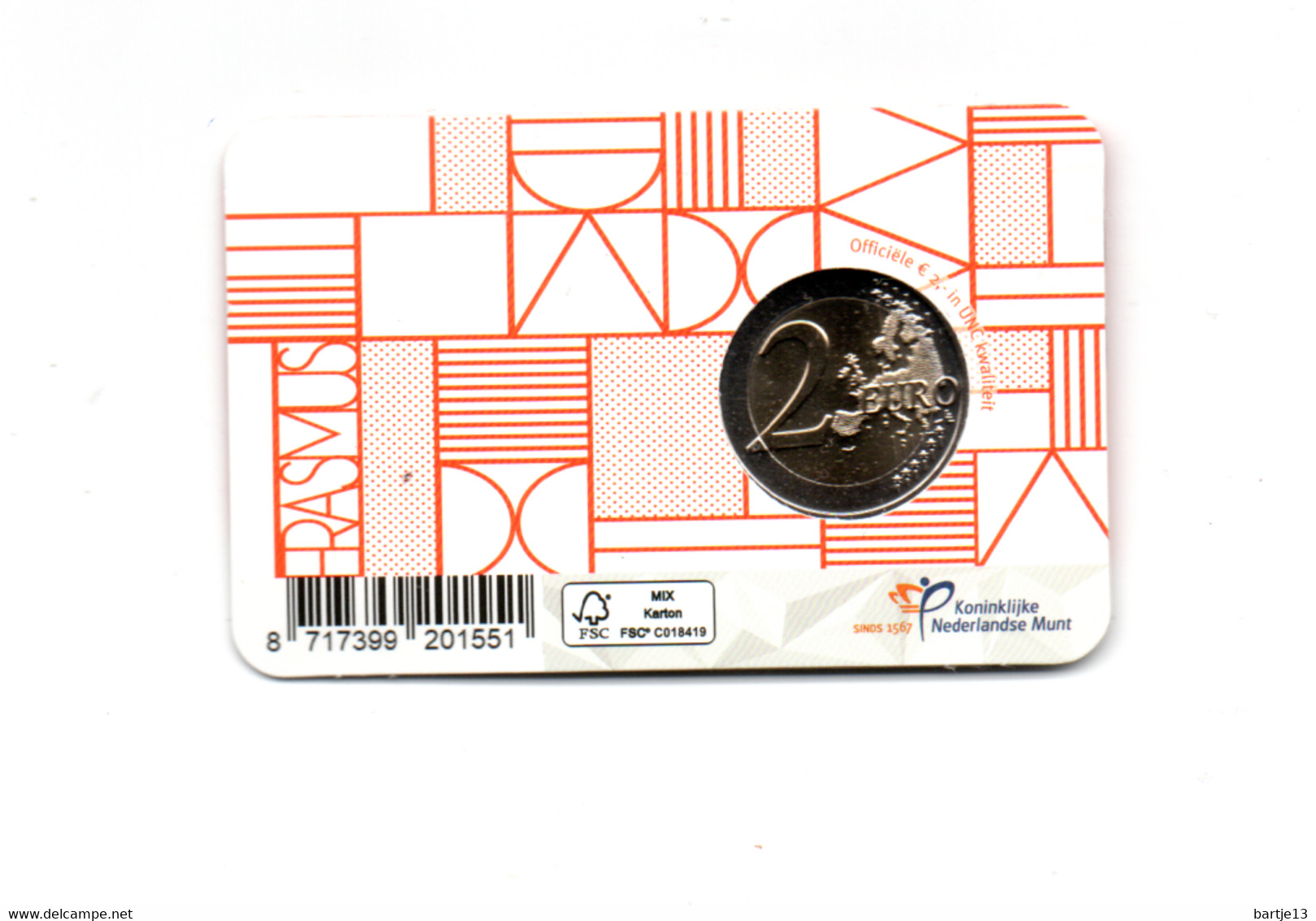 NEDERLAND COINCARD 2 EURO 2022 ERASMUS - Nederland