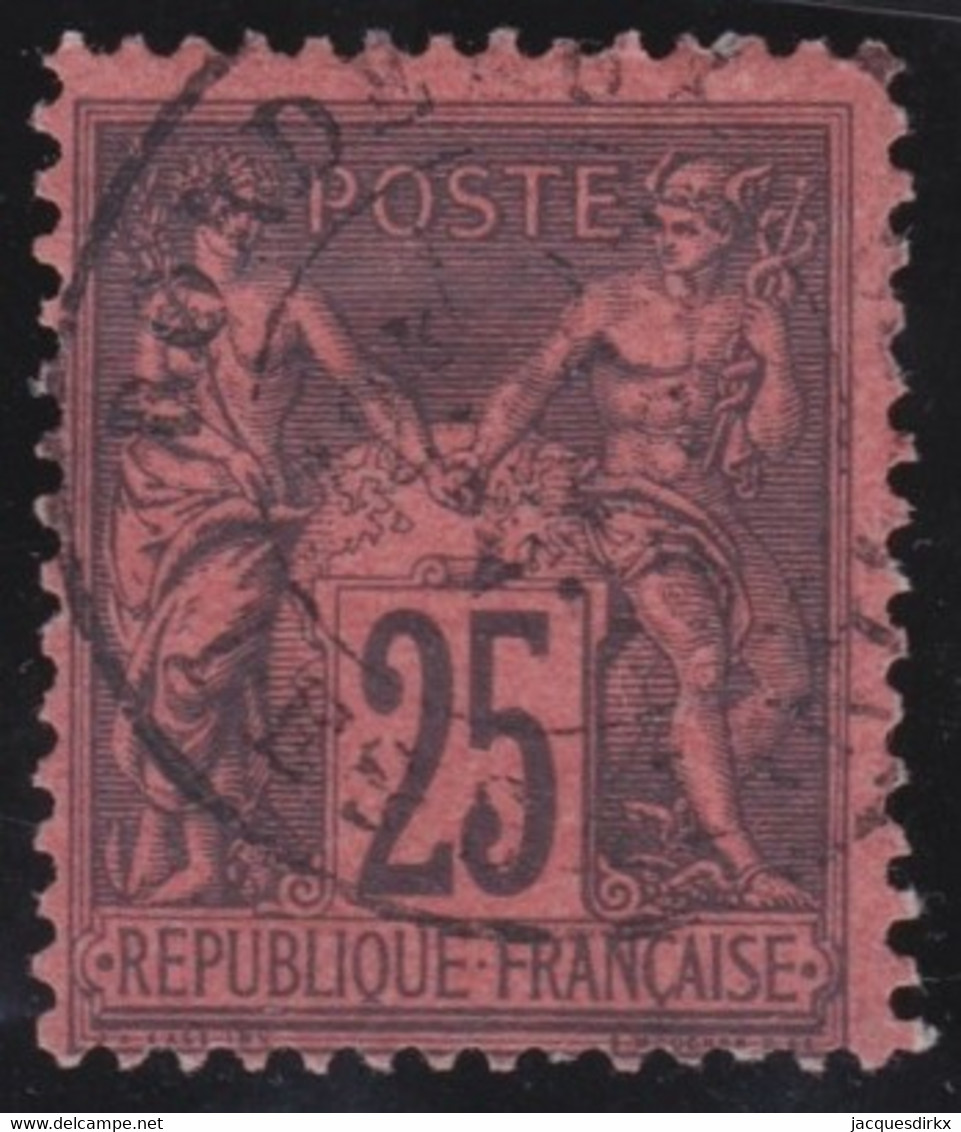 France   .   Y&T    .    91    .     O    .      Oblitéré   .    /    .   Cancelled - 1876-1898 Sage (Type II)