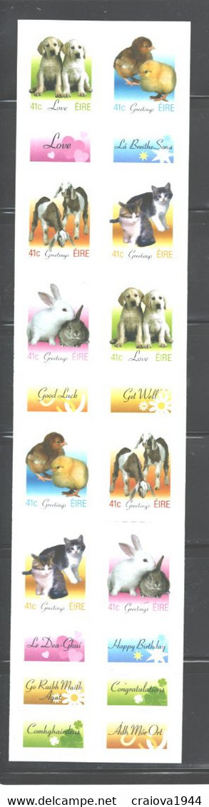 IRELAND 2003 ,"BABY ANIMALS"  CMPLT. Bklt#11456a MNH - Unused Stamps