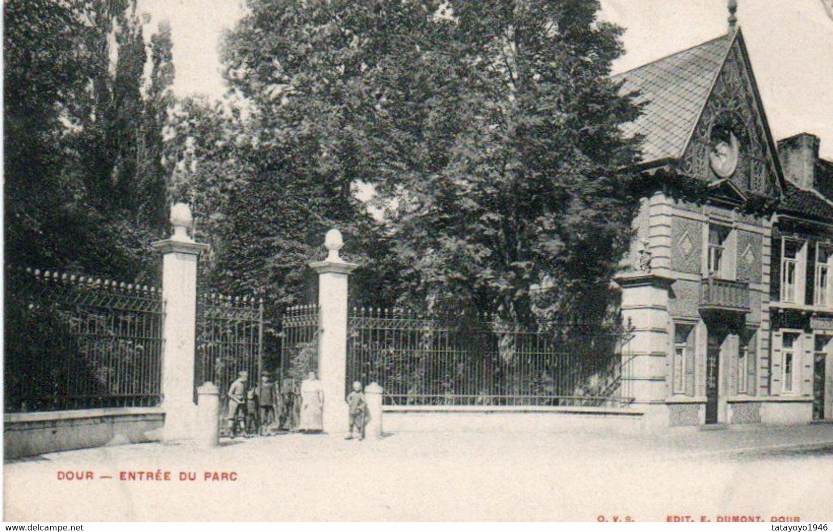 Dour  Entrée Du Parc Animée Voyagé En 1906 - Dour
