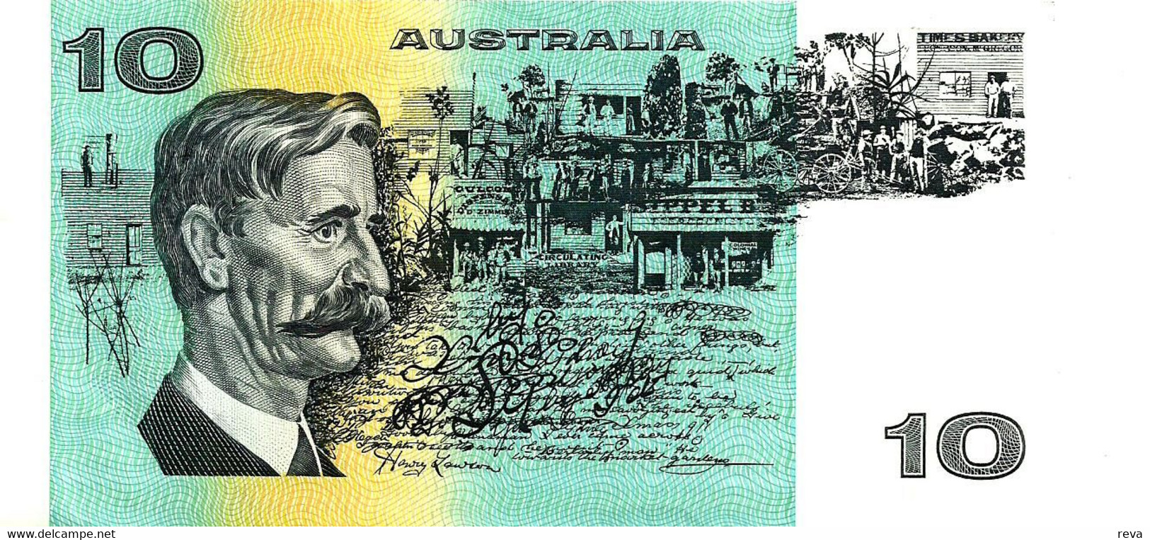 AUSTRALIA $10 BLUE MAN HEAD 7TH SIGNATURE FRAZER-COLE MAN BACK ND(1991) AVF  P.45g W.1994 READ DESCRIPTION - 1974-94 Australia Reserve Bank
