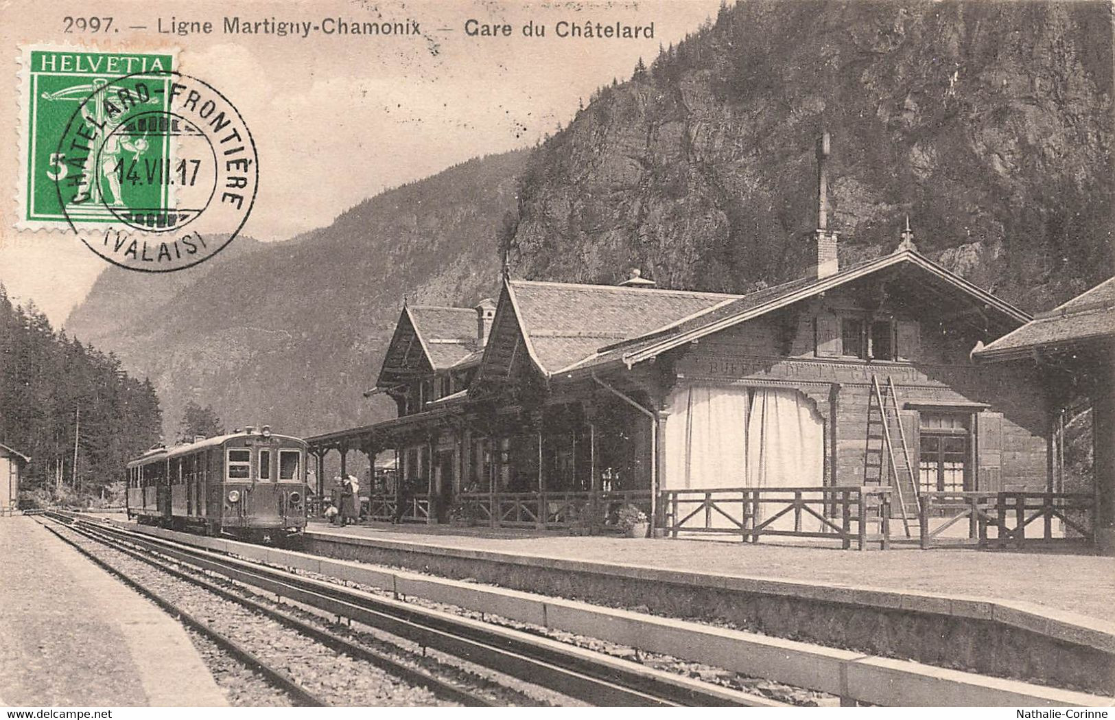 Ligne Martigny-CHamonix - Gare De Châtelard - Bahn/ Train - Sceau 1917 -  Valais, Suisse, Switzerland - Martigny