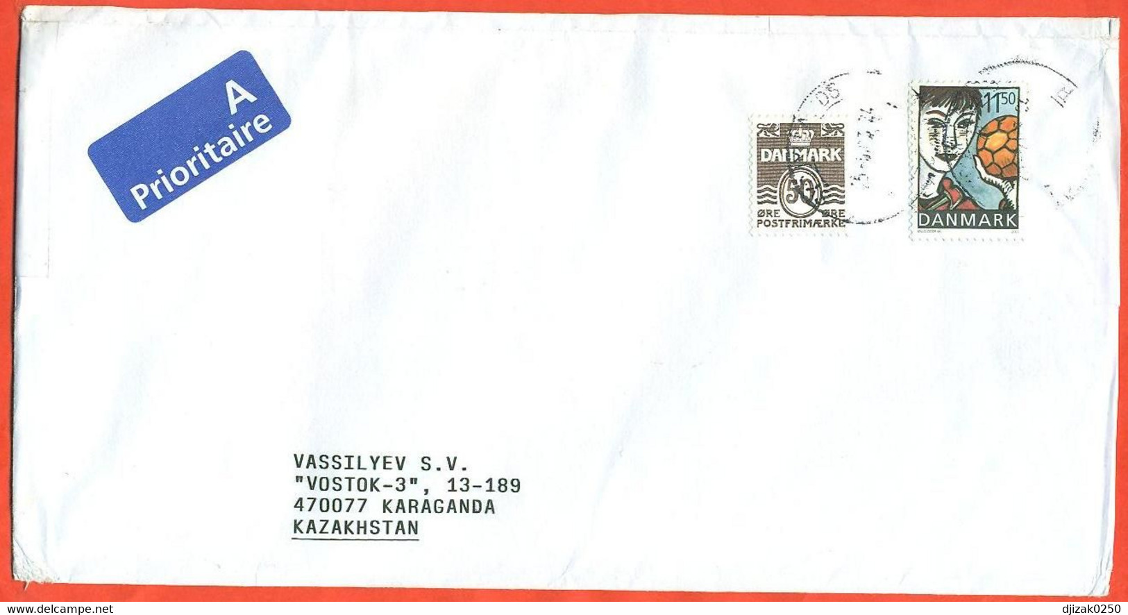 Denmark 2003. The Envelope  Passed Through The Mail. Airmail. - Briefe U. Dokumente