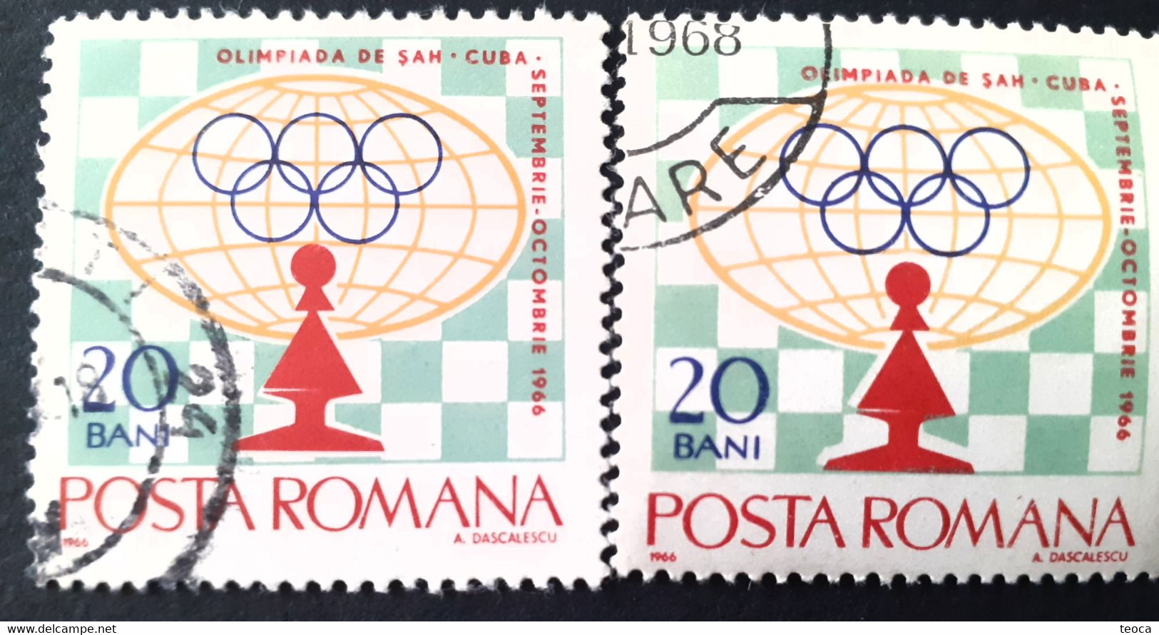 Stamps Errors Chess Romania 1966 MI 2478 Printed With  Misplaced Pieces Chess Piece Used - Errors, Freaks & Oddities (EFO)