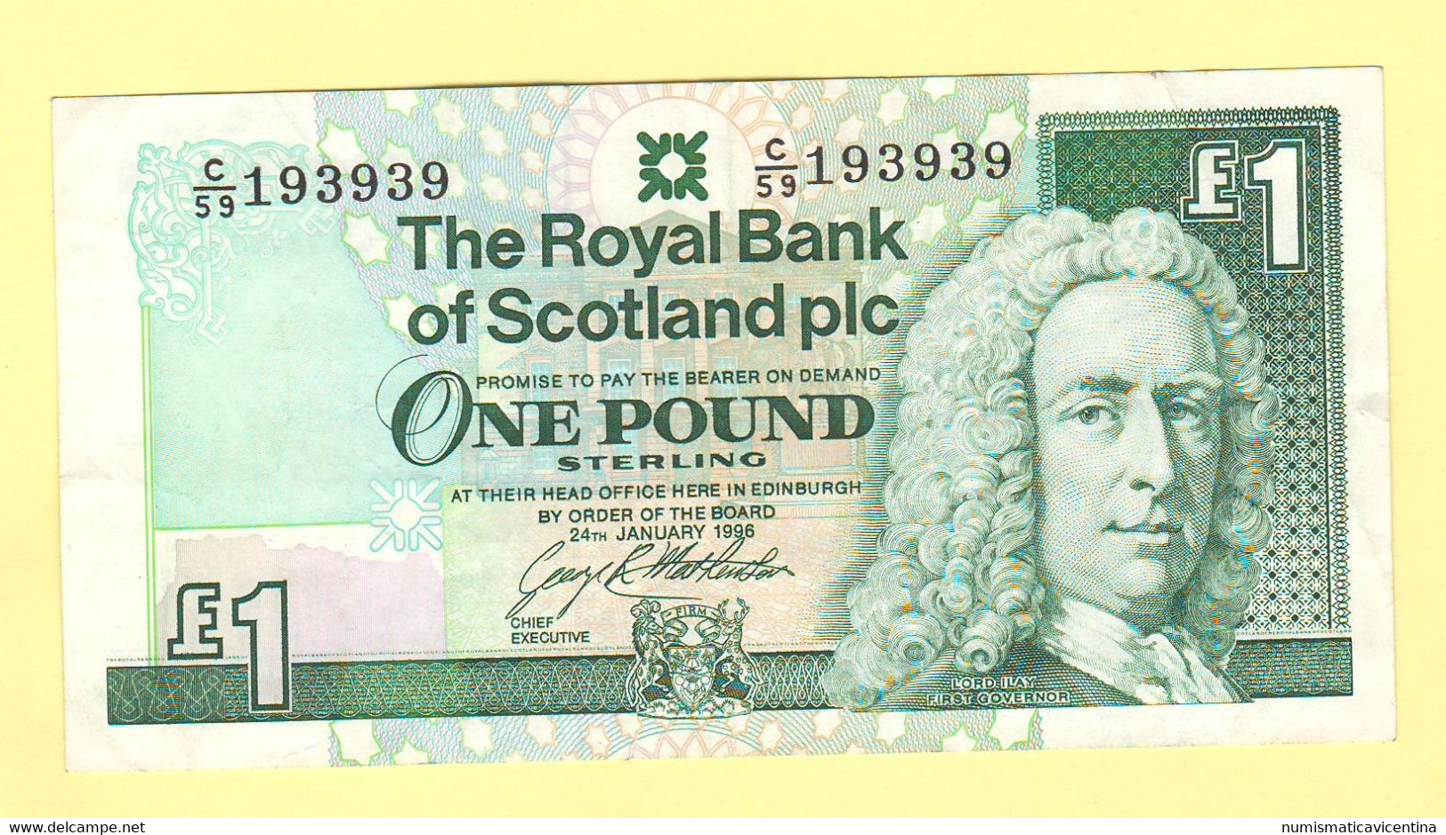 Scozia 1 One Pound 1996 Lord Ilay Scotland Bank - 1 Pound