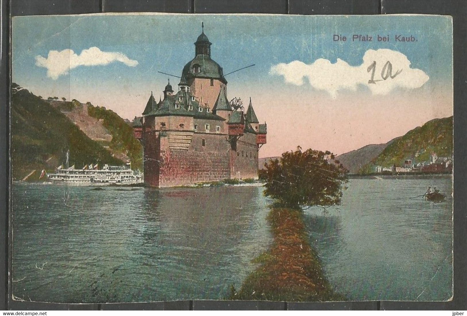 Belgique - Cachet "POSTES MILITAIRES 1" Du 19-11-21 - Carte Postale Vallée Du Rhein "Die Pfalz Bei Kaub" - Brieven En Documenten