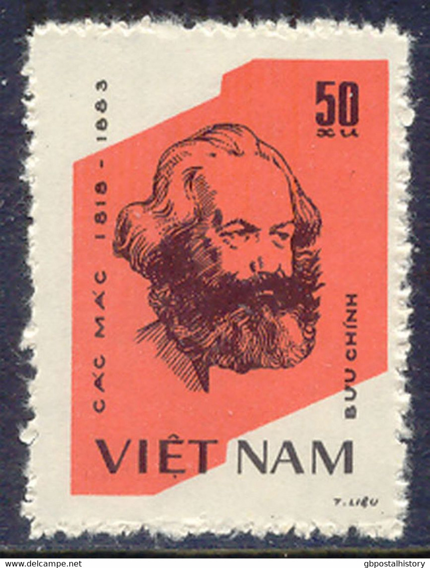 VIETNAM 1983, 100. Todestag Von Karl Marx, Postfr. Kab.-Satz, ABART: 10 D. Mit Fehlender Farbe Schwarzgraubraun, - Vietnam