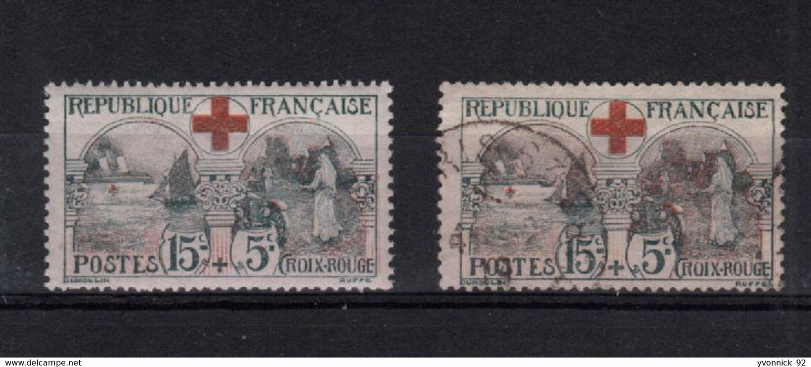 France - 2 Croix Rouge N°156 (1918 )  Neuf + Oblit - Andere & Zonder Classificatie