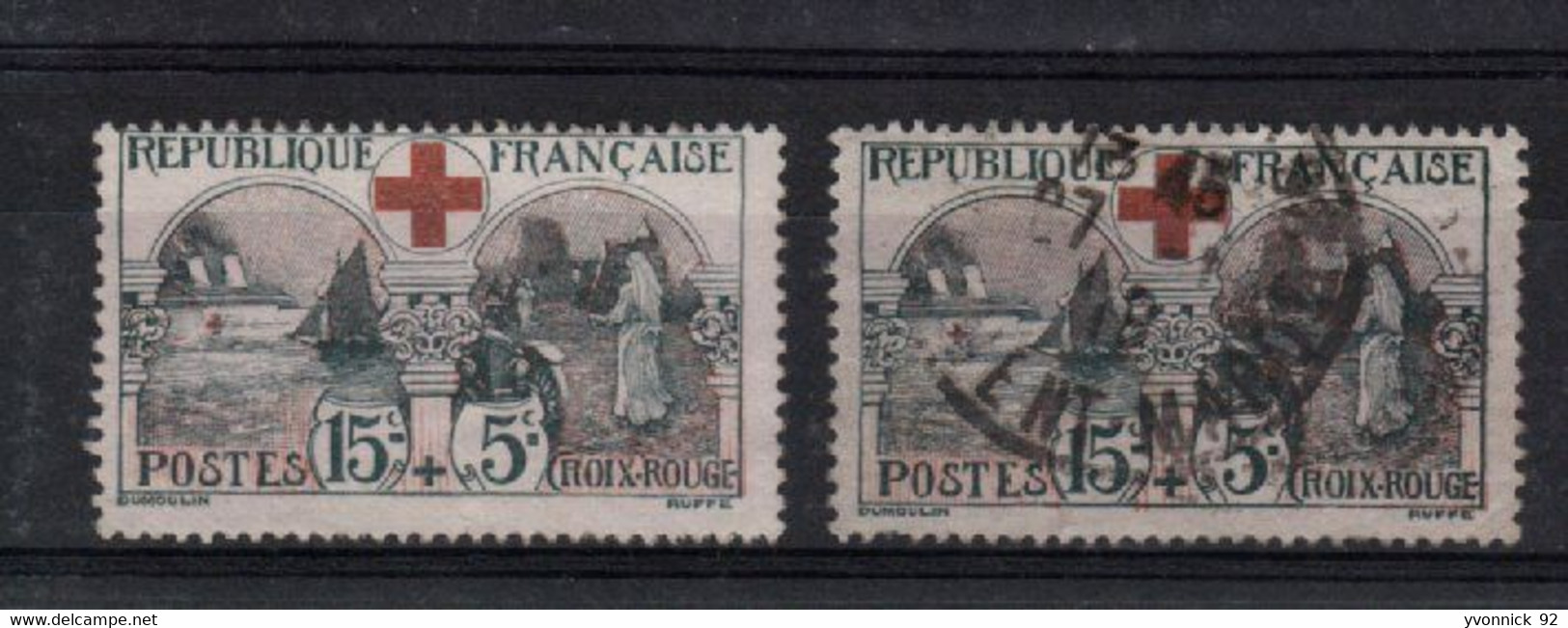 France - 2 Croix Rouge N°156 (1918 )   Neuf Charniére + Oblit - Sonstige & Ohne Zuordnung