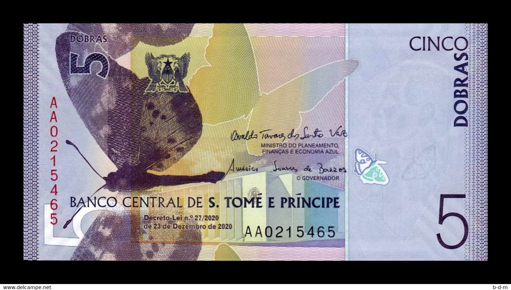 Santo Tomé Y Príncipe 5 Dobras 2020 (2021) Pick New Paper SC UNC - Sao Tome And Principe