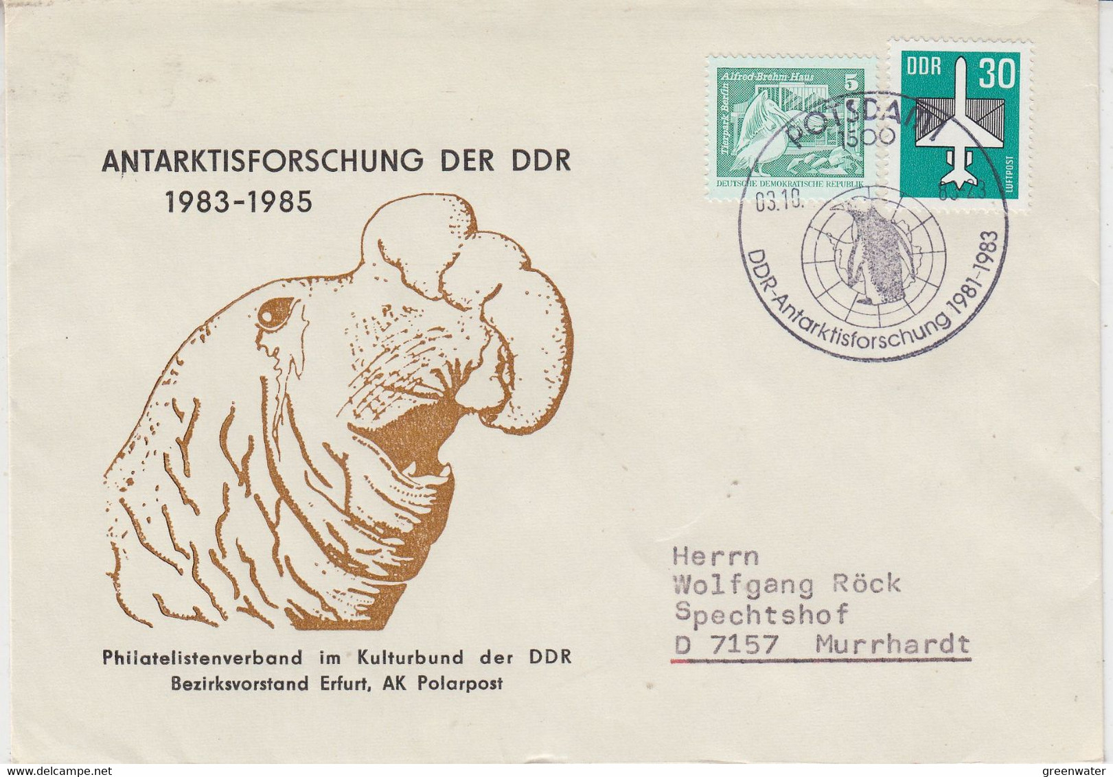 DDR 1983 Antarktisforschung Ca Potsdam 03-10-1983 (DD213) - Onderzoeksprogramma's