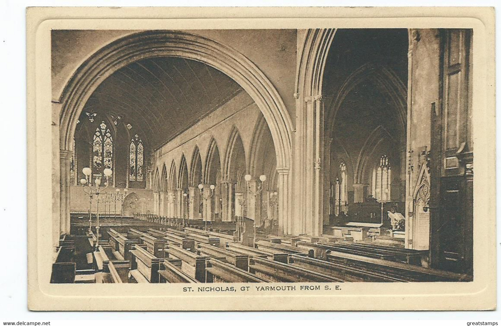 Norfolk  Postcard  St.nicholas Church Great Yarmouth A.yallop - Great Yarmouth