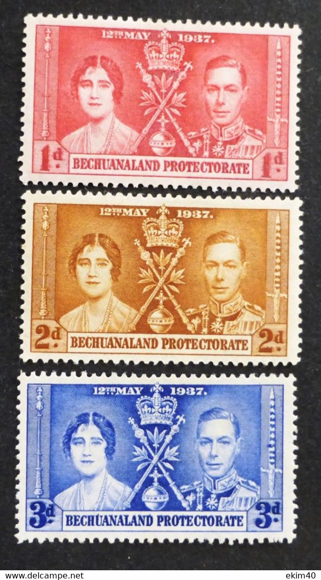 1937 Set Of Mint/MLH Stamps From Bechuanaland SG 115-7 No DC-1173 - Autres & Non Classés