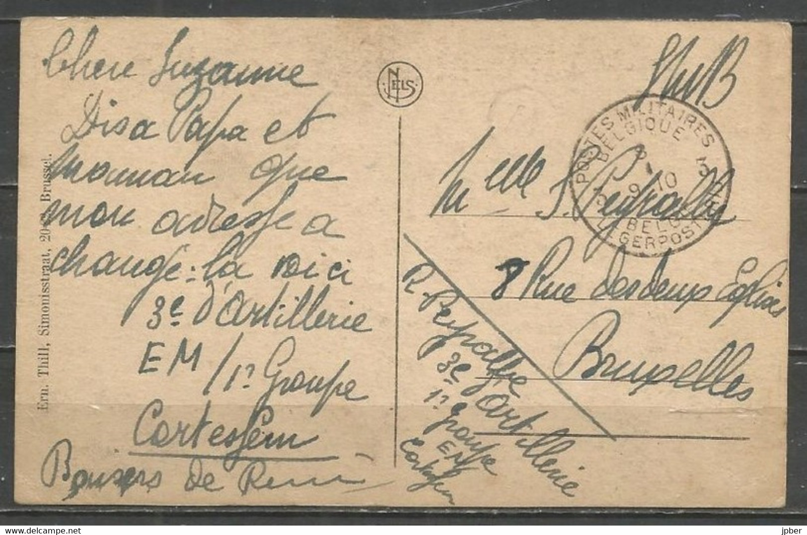 Belgique - Cachet "POSTES MILITAIRES 3" Du 8-1 Sans Millésime - Carte Postale HASSELT St Quintinus Kerk - Storia Postale