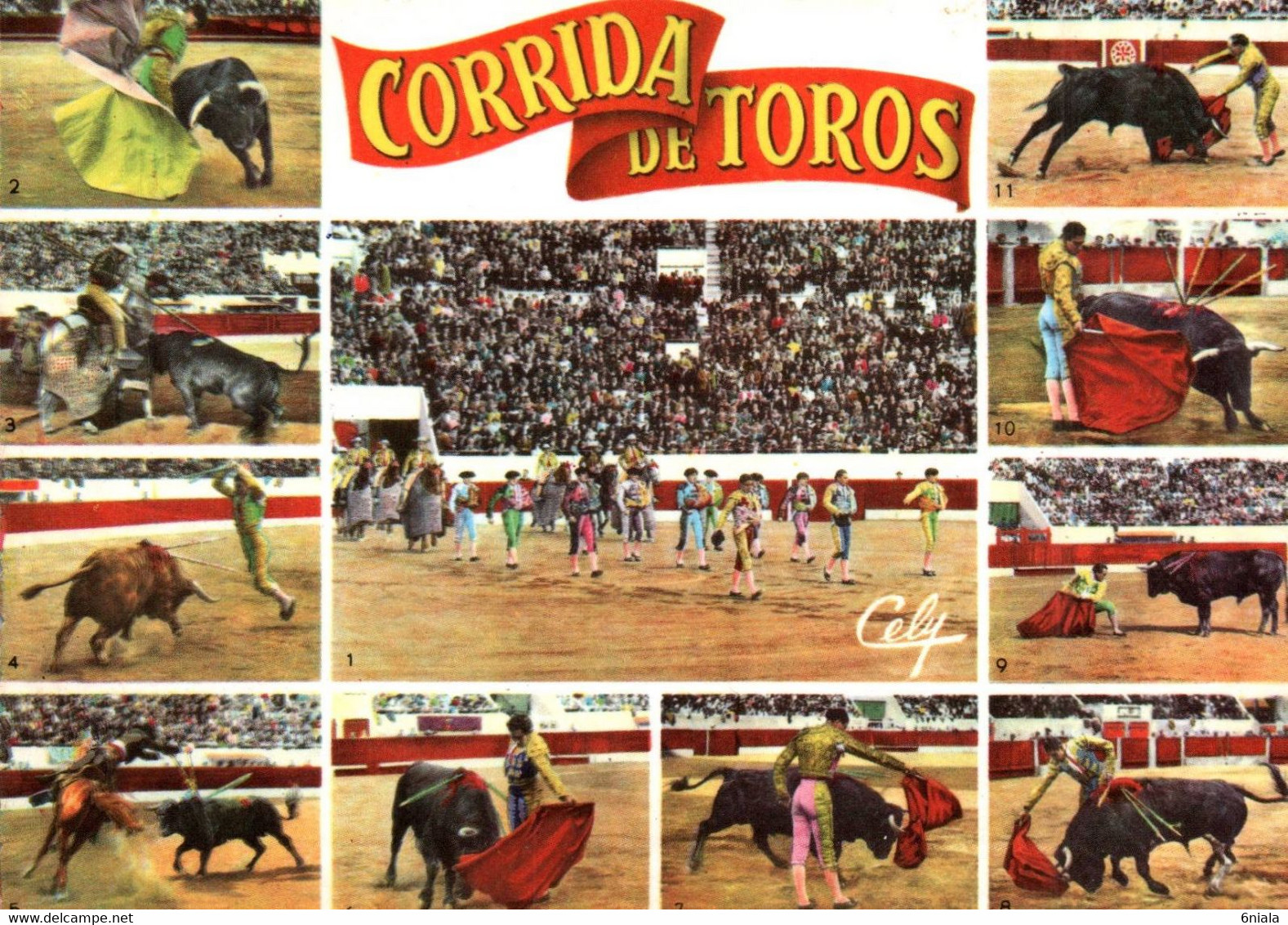 Diverses Phases D'Une Corrida   (recto-verso)  CORRIDA ,Toros, Taureaux Toréador - Stierkampf