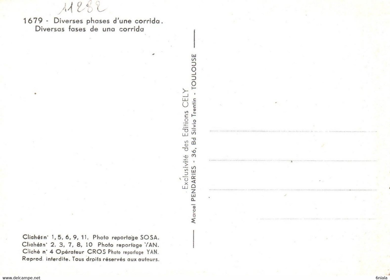 Diverses Phases D'Une Corrida   (recto-verso)  CORRIDA ,Toros, Taureaux Toréador - Corrida