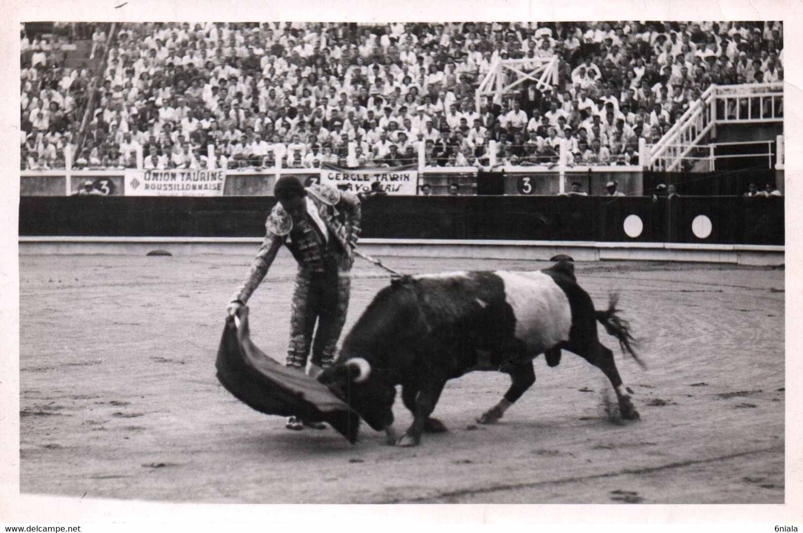 Torero  MANUEL ALVAREZ ( Andaluz)  Pase En Rond   (Taureau  ) (recto-verso)  CORRIDA ,Toros, Taureaux Toréador - Corrida