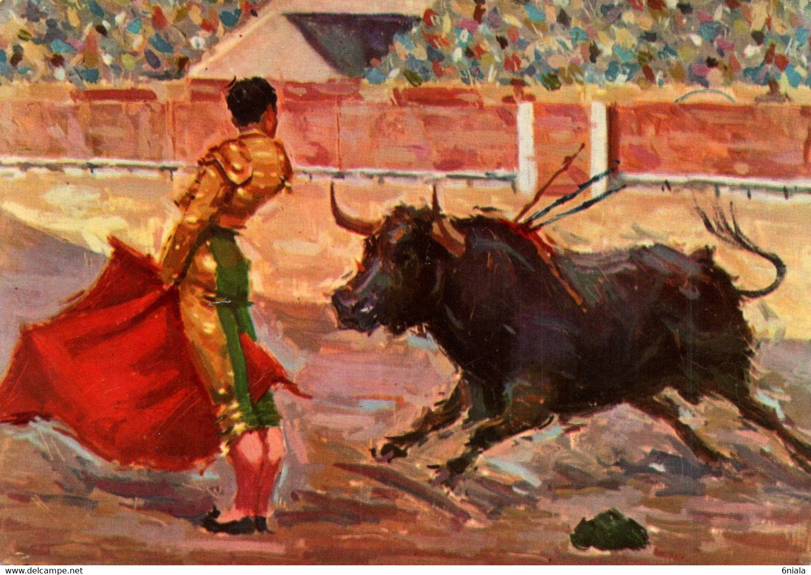 ARTE DE CHAMACO Reproduction D'une Peinture    (Taureau  ) (recto-verso)  CORRIDA ,Toros, Taureaux Toréador - Stierkampf