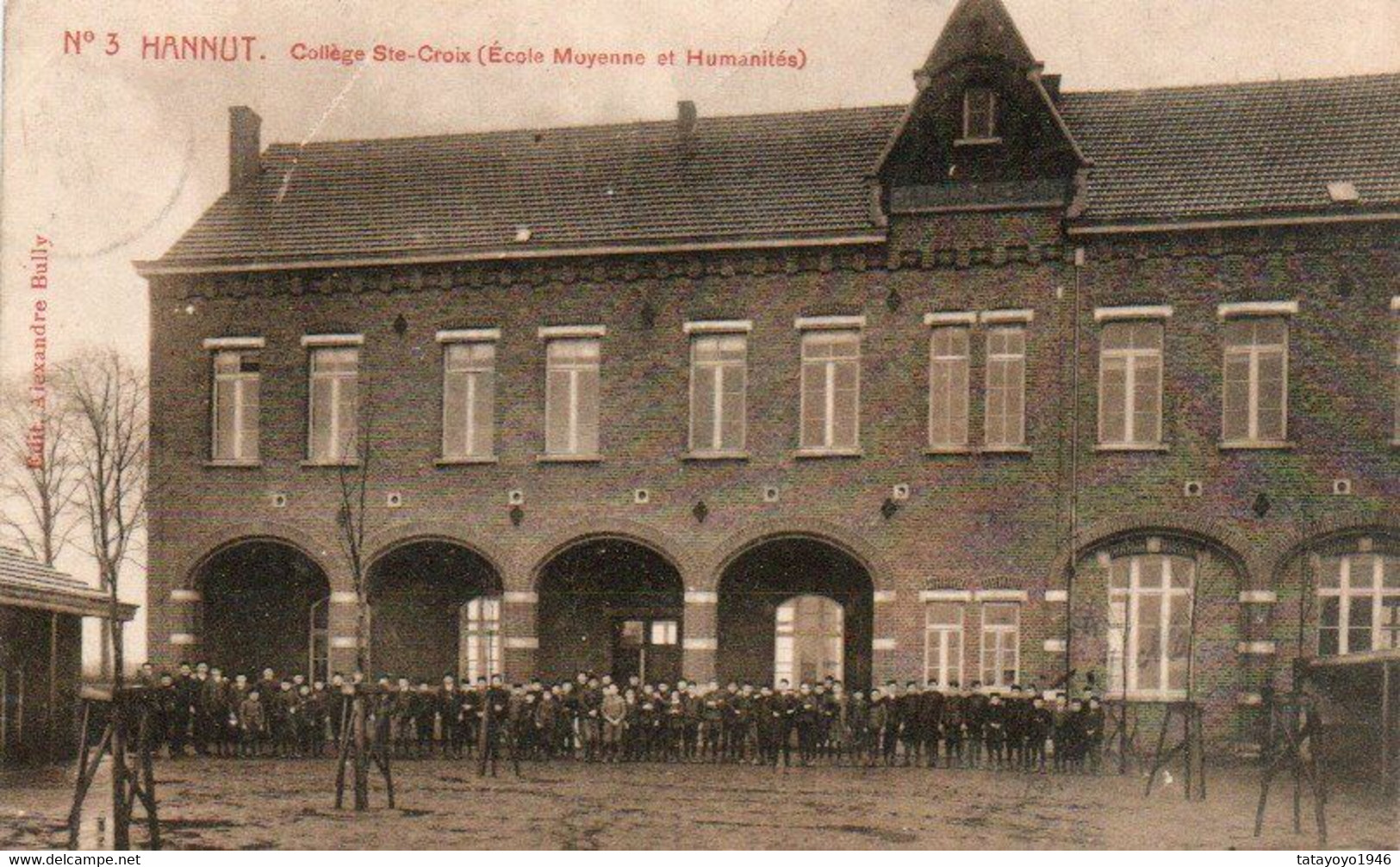 Hannut  Collège Ste Croix (école Moyenne Et Humanités ) Animée  Voyagé En 1911 - Hannuit