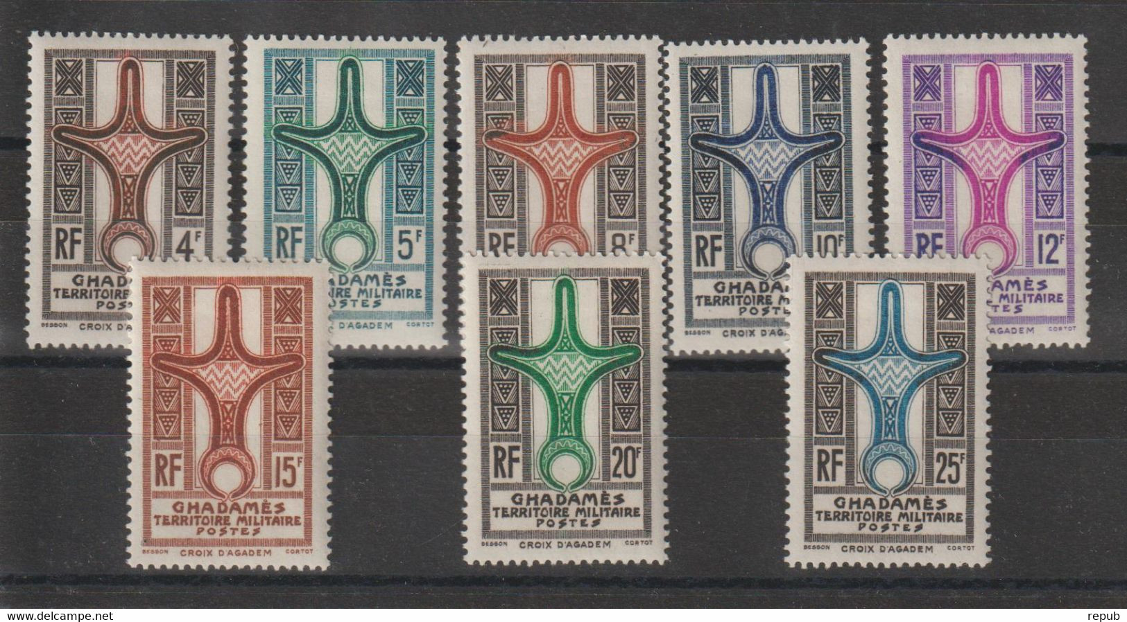 Ghadamès 1949 Série 1-8, 8 Val * Charnière MH - Unused Stamps