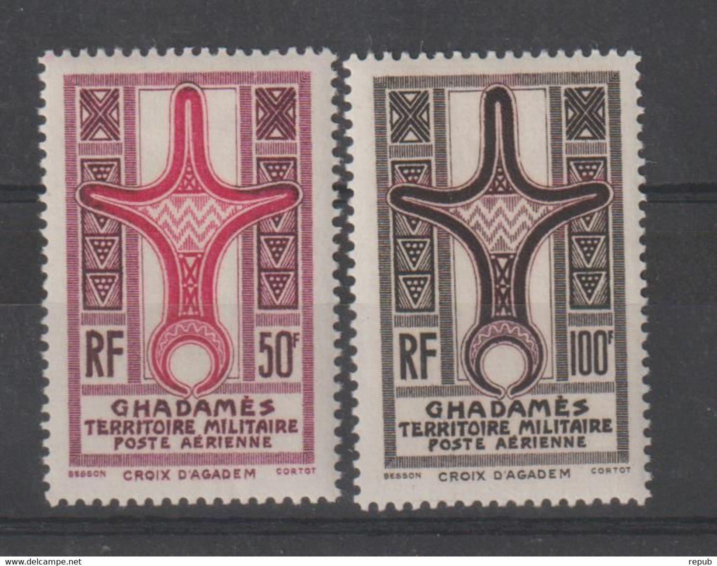 Ghadamès 1949 Paire PA 1-2 , 2 Val * Charnière MH - Unused Stamps