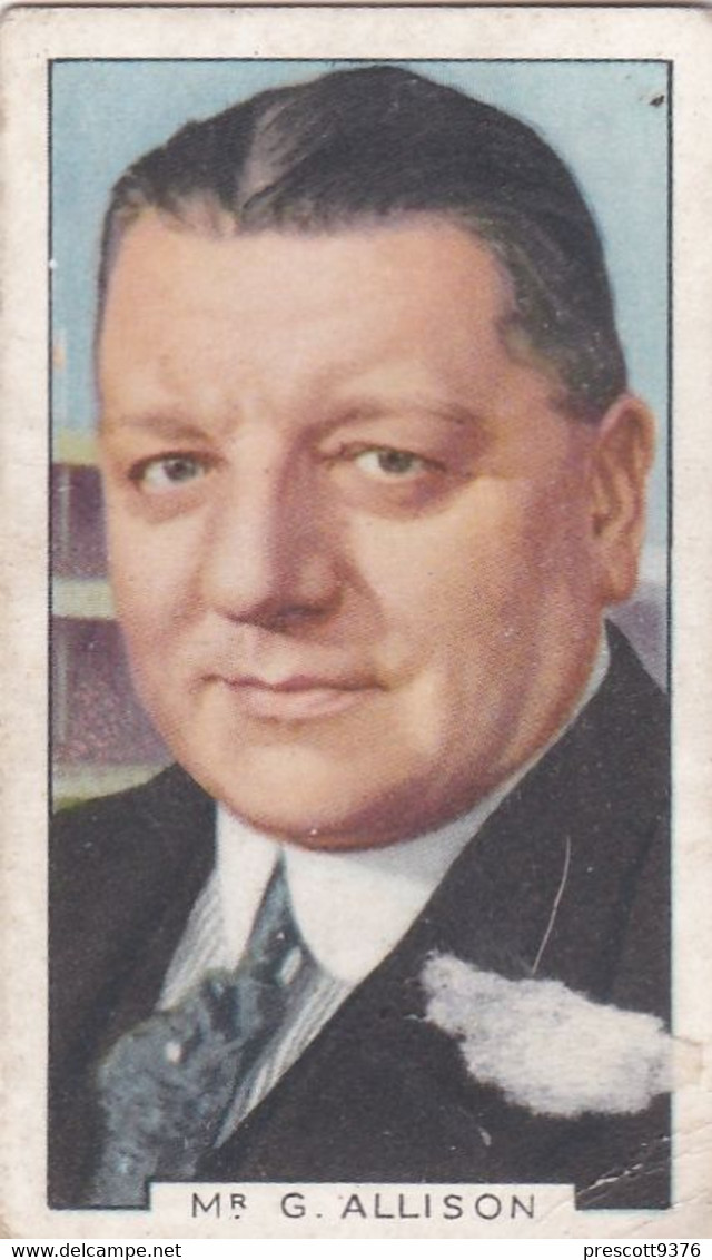 9 George Allison, Manager Arsenal - Sporting Personalities 1936 - Gallaher Cigarette Card - Original - Gallaher