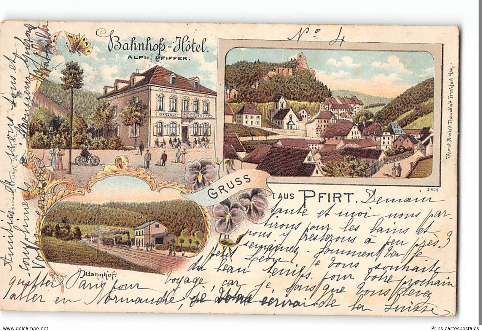 CPA 68 Ferrette Gruss Aus Pfirt Bahnof La Gare Hotel - Ferrette