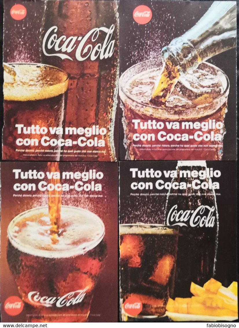 1973 - COCA COLA  - 4 Pagine Pubblicità Cm. 13 X 18 - Manifesti Pubblicitari