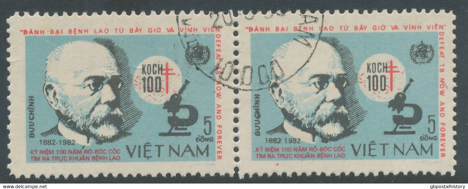 VIETNAM 1983 100th Anniversary Of Discovery Of The Tuberculosis Pathogen By Robert Koch Superb Used Pair MAJOR VARITY - Vietnam