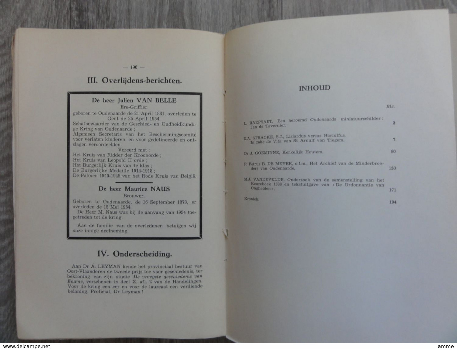 Oudenaarde* (Boek)   Handelingen Van De Geschied- En Oudheidkundige Kring  - Deel XI, 1° Aflevering - Oudenaarde