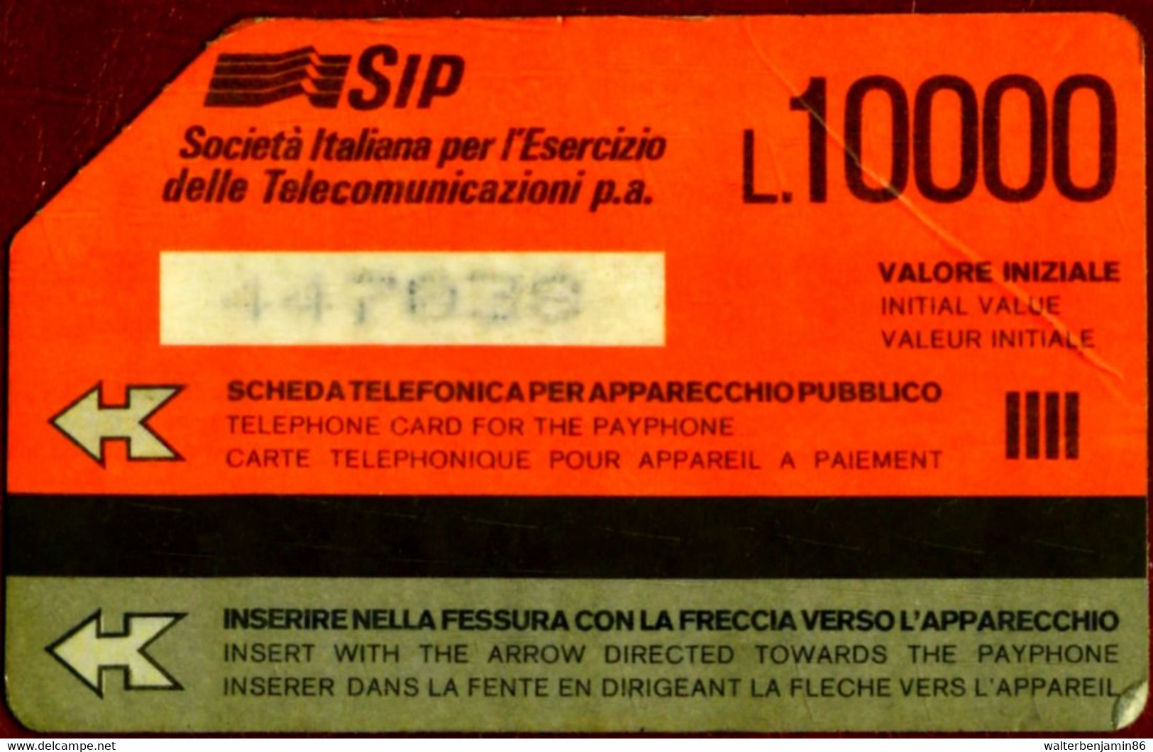 G P 68 C&C 1088 SCHEDA TELEFONICA USATA URMET ROSSA 10.000 L. 6 CIFRE NUMERICHE 2^A QUALITÀ - [3] Erreurs & Variétées