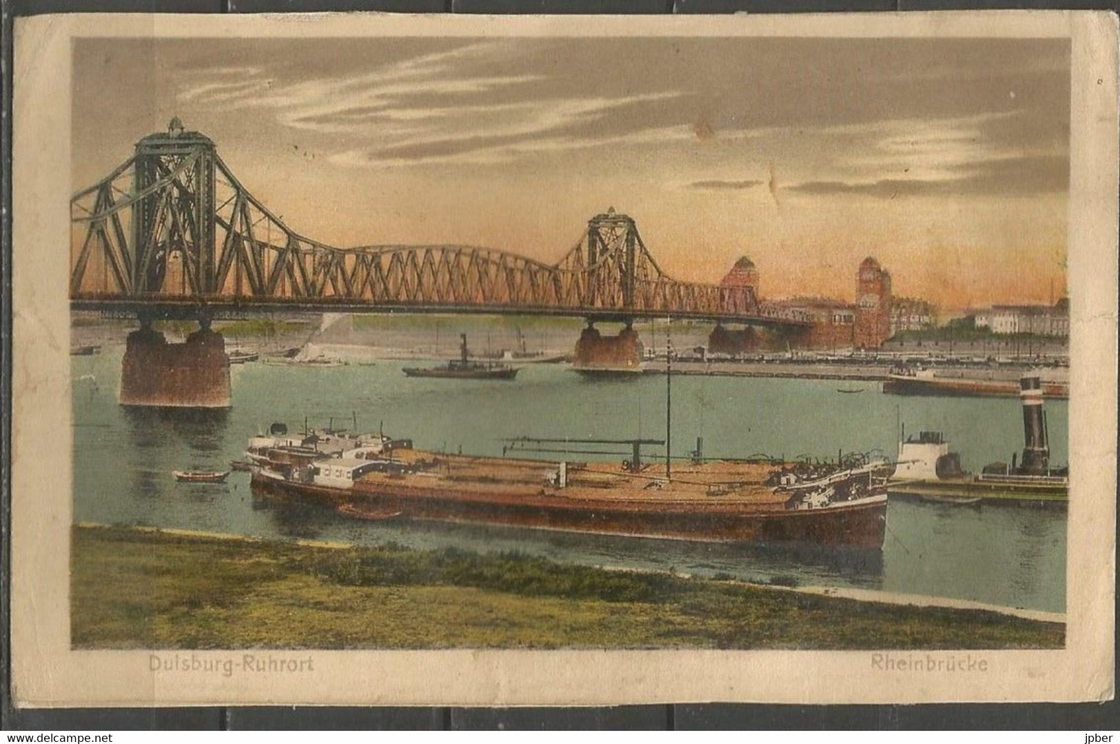 Belgique - Cachet "POSTES MILITAIRES 9" Du 15-1-23 - Carte Postale DUISBURG-RUHRORT Rheinbrücke - Briefe U. Dokumente