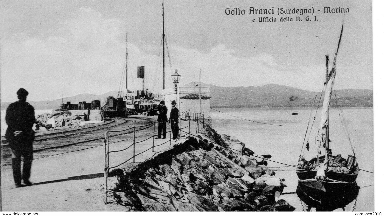 Cartolina Di GOLFO ARANCI UFFICIO DELLA N.G.I   Bella E Molto  Rara - Olbia